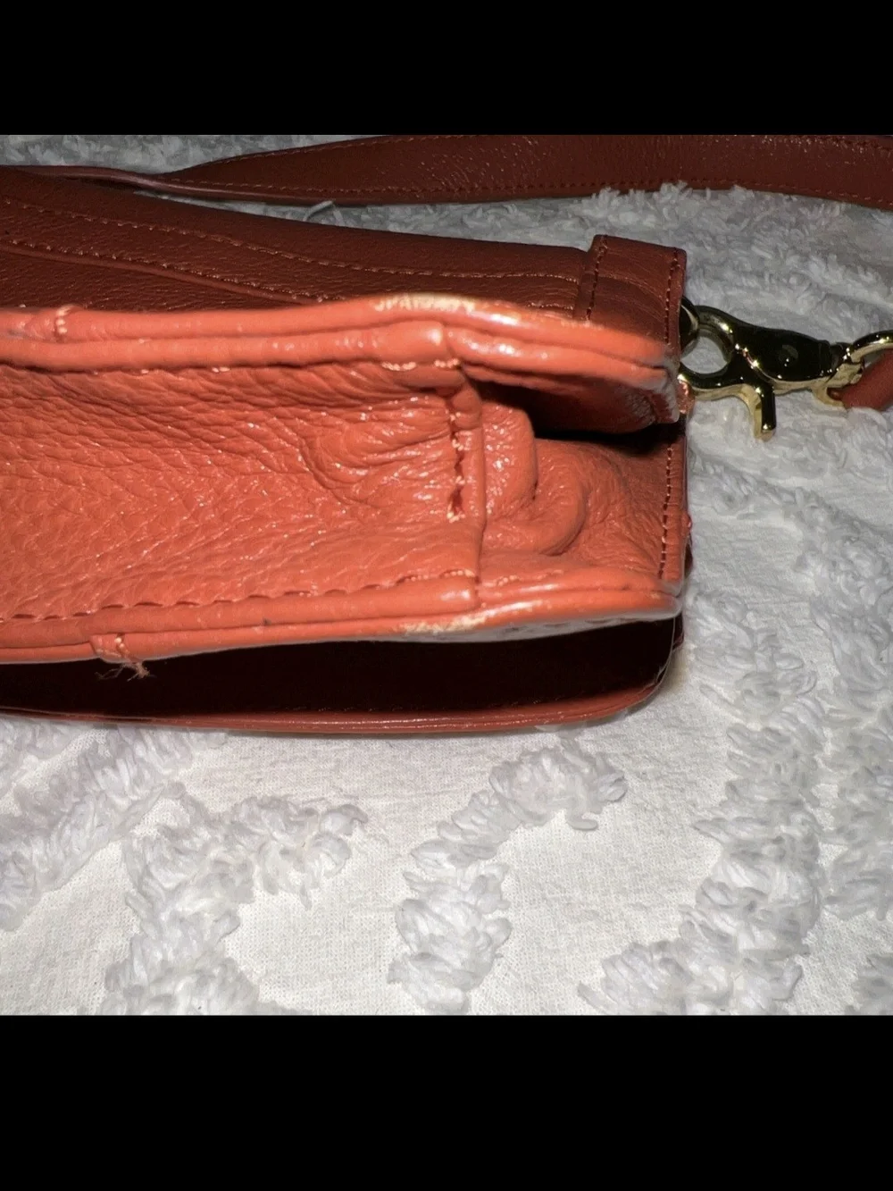 Tory Burch Burnt Orange Pebbled Leather Shoulder Bag